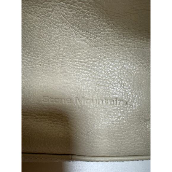 Stone Mountain Leather Ivory Crossbody Handbag Minimalist Quiet Luxury Zippered - Picture 2 of 10
